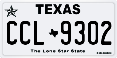 TX license plate CCL9302