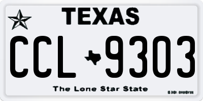 TX license plate CCL9303