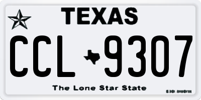 TX license plate CCL9307