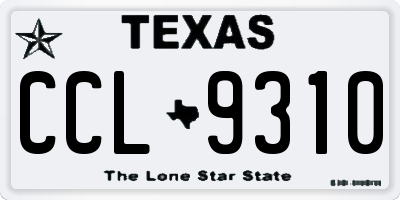 TX license plate CCL9310