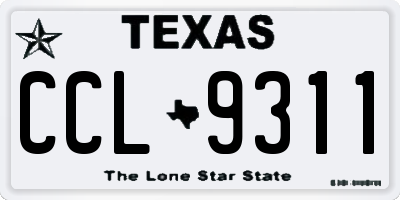 TX license plate CCL9311