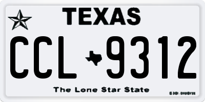 TX license plate CCL9312