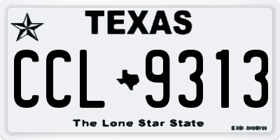 TX license plate CCL9313