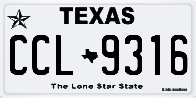 TX license plate CCL9316