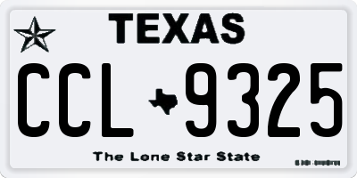 TX license plate CCL9325