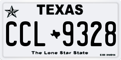 TX license plate CCL9328