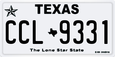 TX license plate CCL9331