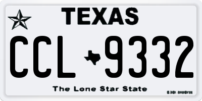 TX license plate CCL9332