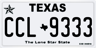 TX license plate CCL9333