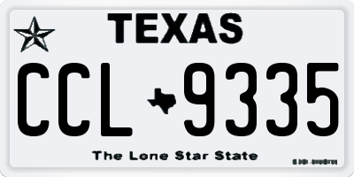 TX license plate CCL9335