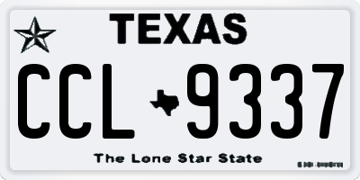 TX license plate CCL9337