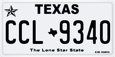 TX license plate CCL9340