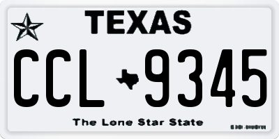 TX license plate CCL9345