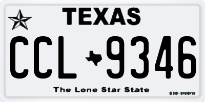 TX license plate CCL9346