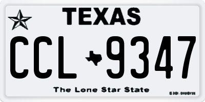 TX license plate CCL9347