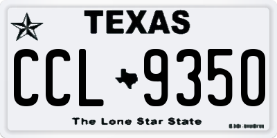 TX license plate CCL9350