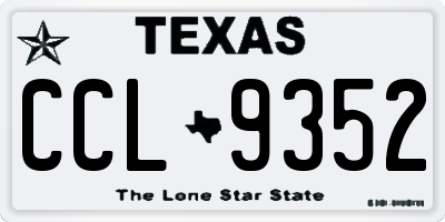 TX license plate CCL9352
