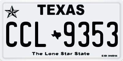 TX license plate CCL9353