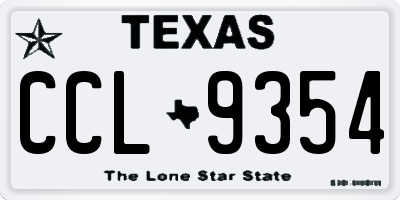 TX license plate CCL9354