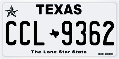 TX license plate CCL9362