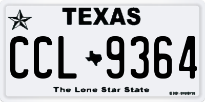 TX license plate CCL9364