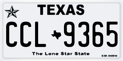 TX license plate CCL9365