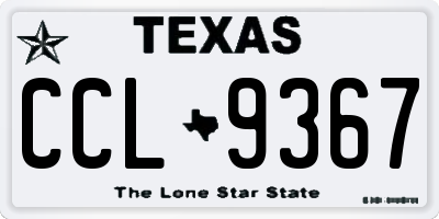 TX license plate CCL9367