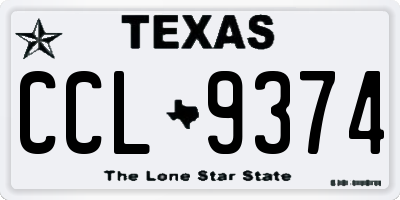TX license plate CCL9374