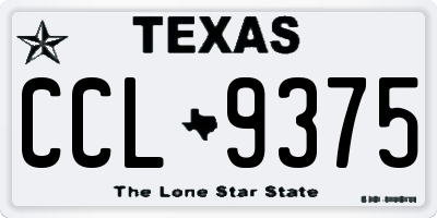 TX license plate CCL9375