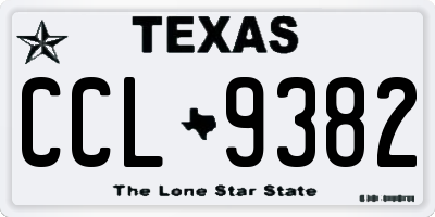 TX license plate CCL9382