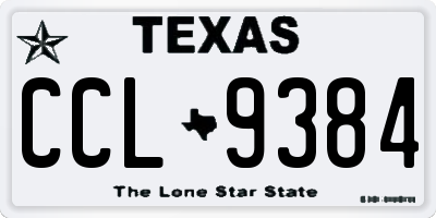 TX license plate CCL9384