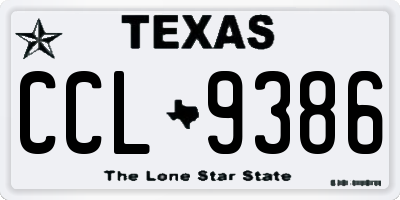 TX license plate CCL9386