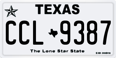 TX license plate CCL9387