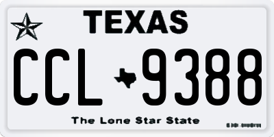 TX license plate CCL9388