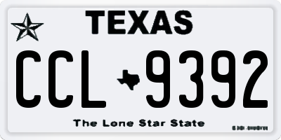 TX license plate CCL9392
