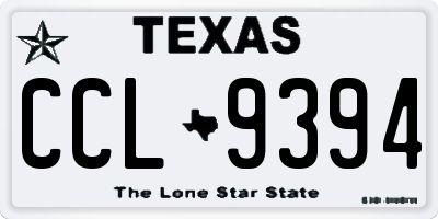 TX license plate CCL9394
