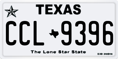 TX license plate CCL9396