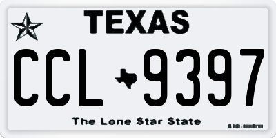 TX license plate CCL9397