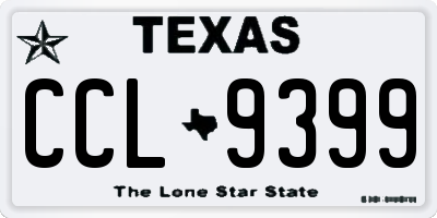 TX license plate CCL9399
