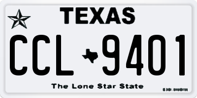 TX license plate CCL9401