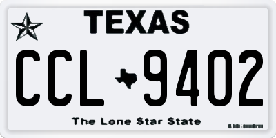 TX license plate CCL9402