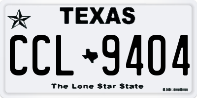 TX license plate CCL9404
