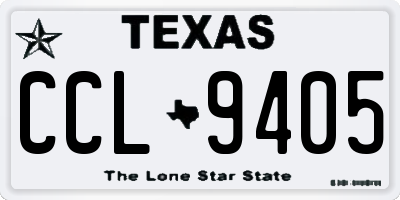 TX license plate CCL9405