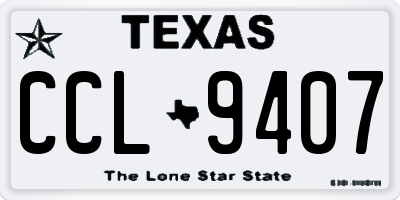 TX license plate CCL9407