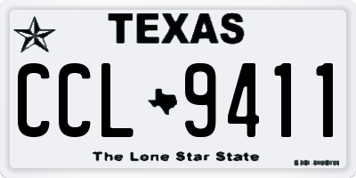 TX license plate CCL9411