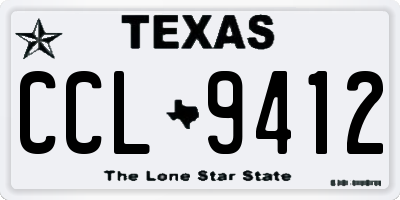 TX license plate CCL9412