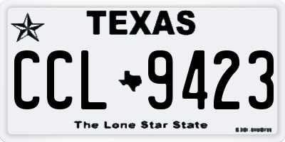 TX license plate CCL9423