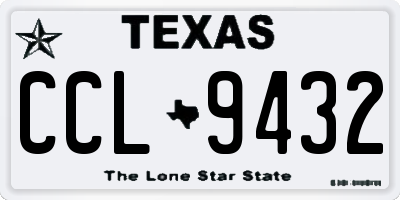 TX license plate CCL9432