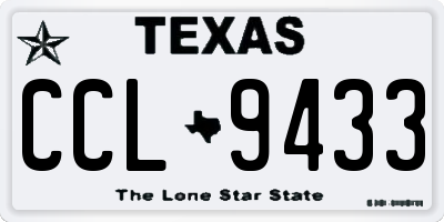 TX license plate CCL9433