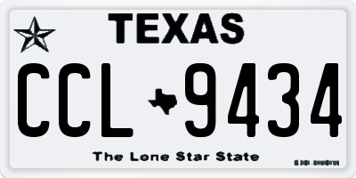 TX license plate CCL9434